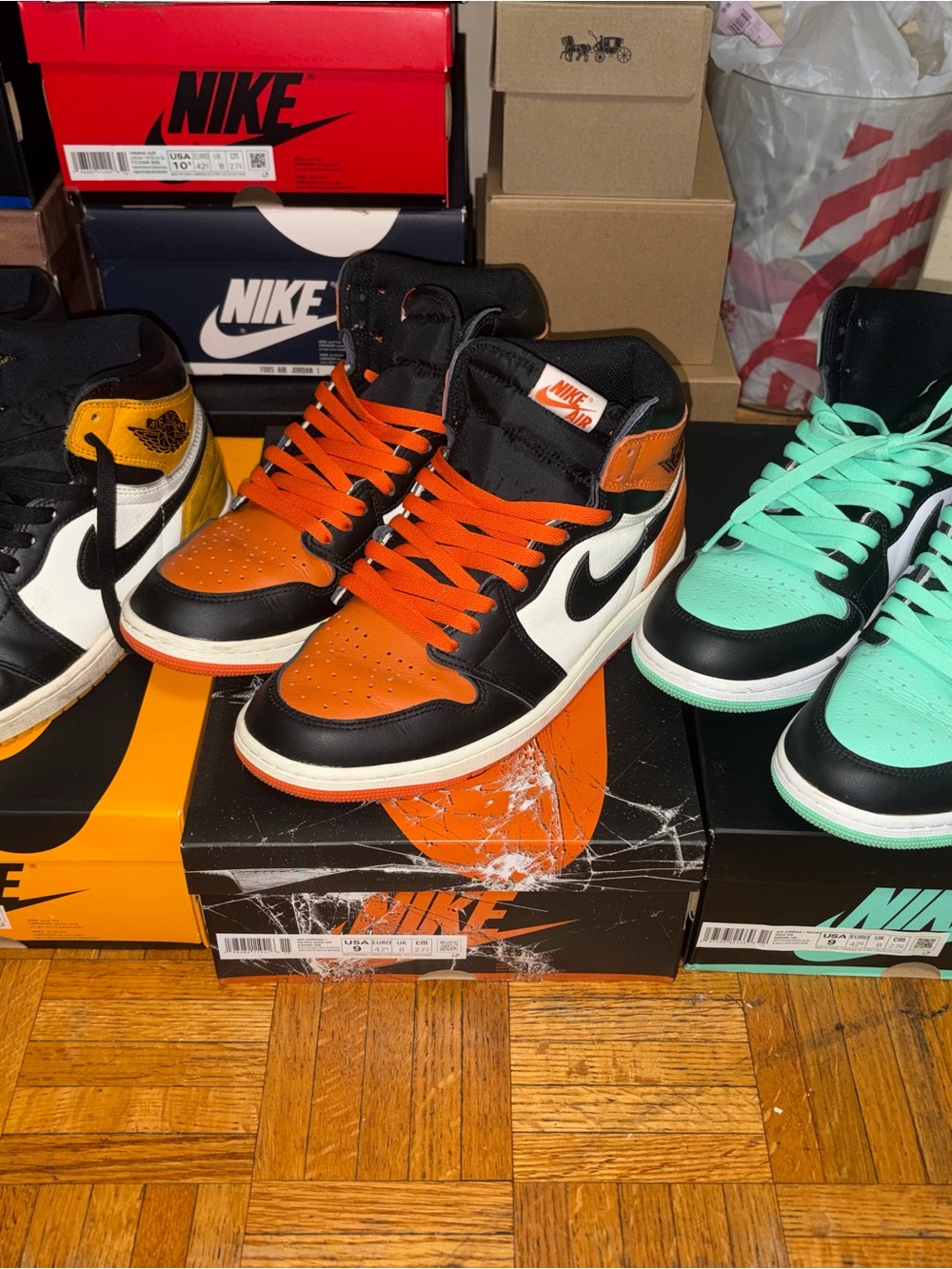 Nike Air Jordan 1 - Yellow / Orange / Teal SHOE BUNDLE